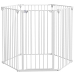 PawHut Barrière de sécurité parc enclos chien pliable modulable 6 panneaux avec porte hauteur 100 cm blanc