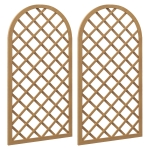Outsunny Lot de 2 treillis en bois - panneau arc pour plantes grimpantes - dim. un panneau : 60L x 120H cm