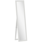 HOMCOM Espelho de Pé 37x155 cm Espelho de Corpo Inteiro Espelho de Parede Retangular com Estrutura de Madeira Branco com Veios