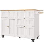 Kücheninsel mit klappbarer Tischplatte, Multifunktionaler Esstisch mit Speicherraum, 133 x 37,3/70 x 88 cm, Weiß