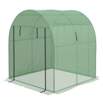 Outsunny Serre de jardin serre tunnel de jardin 3,24m² PE Haute densité 135 g/m², avec 2 portes zippées 180 x 180 x 200 cm, vert