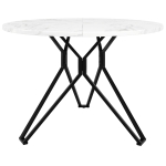 Tavolo da pranzo rotondo per 4 persone, piano in MDF, 100x100x76 cm, Bianco e Nero