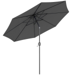 Outsunny 3(m) Tilting Parasol Garden Umbrellas, Outdoor Sun Shade with 8 Ribs, Tilt and Crank Handle for Balcony, Bench, Garden, Dark Grey