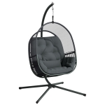 Outsunny Hanging Egg Chair, with Cushion - Dark Grey