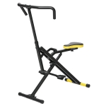 SPORTNOW Machine Total Crunch Pliable avec Siège Réglable, en Métal et Plastique, 57x105x115 cm, Jaune