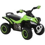 HOMCOM Porteur Enfants Quad 18-36 Mois dim. 67L x 38l x 44H cm Effets Lumineux et sonores Vert Noir