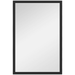 HOMCOM Miroir mural rectangulaire 60 x 40 cm, cadre en bois noir, idéal pour la salle de bain, salon ou chambre
