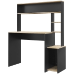 HOMCOM Bureau multi-rangements avec étagères, support pour unité centrale, grand bureau, 114L x 45l x 138H cm