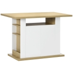 HOMCOM Ilot central cuisine table avec grand plan de travail 4 personnes - dim. 110L x 70l x 75,5H cm