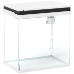 PawHut Petit aquarium complet 14L aquarium en verre avec système de filtration éclairage LED pompe à eau 30 x 20 x 33 cm blanc
