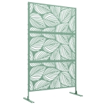 Outsunny Panneau brise vue décoratif paravent extérieur vert à motif végétal en métal - 122 x 45 x 198 cm, vert