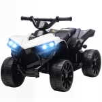 AIYAPLAY Quad électrique enfant 6V, voiture électrique enfants ATV, musique et phares LED, pour 3 à 8 ans, 70 x 42 x 45 cm, blanc