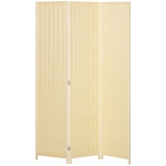 HOMCOM Paravent en bois séparateur de pièce closion de séparation pliable 3 panneaux 135 x 180 cm bois naturel