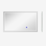 kleankin Miroir de salle de bain rectangulaire mural lumineux LED horizontal ou vertical, 100 x 60 cm