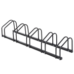 HOMCOM Râtelier 5 vélos range-vélos support rangement vélo à pneu 65 mm dim. 145L x 33l x 27H cm acier noir