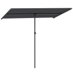 Outsunny Ombrellone per Esterni 1.5x2 m Girevole a 180°, in Poliestere e Alluminio, 150x205x120-215 cm, Grigio Scuro