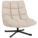 HOMCOM Butaca de Salón Giratoria Moderna Tapizada en Chenilla con Asiento Ancho Base Cruz y Patas de Acero Sillón Relax Crema