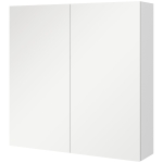kleankin Armoire murale de salle de bain miroir placard de rangement 2 portes 3 niveaux étagère réglable 60 x 15 x 60 cm blanc