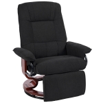 HOMCOM Reclining Swivel Chair, with Footrest - Black