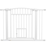 PawHut Barrière de sécurité chien système de double verrouillage montage par pression ou perçage largeur 76-104 cm blanc