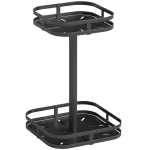 HOMCOM Draaibaar kruidenrek, 2-laags ontwerp, zuignappen, metaal, zwart