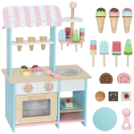 AIYAPLAY IJszaak en bakkerij voor kinderen, 17 accessoires, oven, MDF, lichtblauw