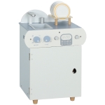 AIYAPLAY afwaskeuken-set, 32 accessoires, MDF, voor kinderen vanaf 3 jaar, lichtblauw