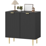 HOMCOM Buffet cuisine meuble de rangement avec 2 portes étagère réglable pieds métalliques surélevés 80 x 40 x 80 cm noir