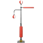 SPORTNOW Punching Bag Stand, two Speedballs, rotatable punching bar, kick pad, height-adjustable, steel, 107 x 36 x 140-205cm