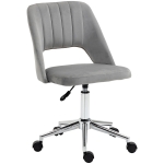 Vinsetto Height-adjustable desk chair with casters, 360° swivel, scallop-shell shape, foam, 49 x 60 x 79-91 cm, Gray