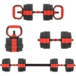 SPORTNOW 4-in-1 Dumbbell Set Dumbbells Adjustable Barbells 25 KG for Home Strength Training