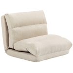 HOMCOM Floor chair lazy sofa convertible to bed reclining 90° à 180° fabric - 70 x 72 x 56 cm - beige