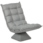 HOMCOM Floor lazy chair relax chair living room chair tufted design adjustable backrest swivel 360°