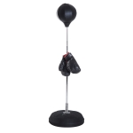 HOMCOM Freestanding Punching Bag Height-Adjustable 126-144 cm with Gloves, Pump and Weighted Base for Kids and Beginners Black