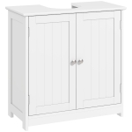 kleankin Under Sink Bathroom Cabinet, Freestanding Under Sink Cabinet with 2 Doors and Adjustable Shelf for Basin without or with Pedestal, White