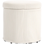 HOMCOM 32 L storage pouf living room pouf in corduroy with lid max load 120 kg, for hallway, bedroom, living room, beige