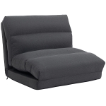 HOMCOM Bean bag with bed function, reclining backrest, foldable, up to 120 kg, 70 x 72 x 56 cm, Dark Gray