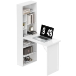 HOMCOM Three-Part Work Desk, with Storage and Writing Board - White