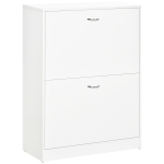 HOMCOM Dulap pentru pantofi dim. 60L x 24l x 80H cm 2 uși batante Alb
