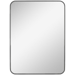 HOMCOM Oglindă de baie dreptunghiulară cu cadru metalic Oglindă decorativă pentru dormitor sufragerie sau antreu 60x80 cm Negru