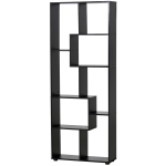 HOMCOM 8-Tier Freestanding Bookcase w/ Melamine Surface Anti-Tipping Foot Pads Home Display Storage Grid Stand Bedroom Living Room Furniture Modern Style - Black