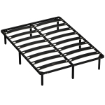 HOMCOM Estructura de Cama 140x190 cm con Marco de Acero Láminas de Álamo y Espacio de Almacenamiento Carga 350 kg Negro