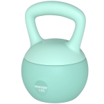 SPORTNOW Kettlebell 4 kg remplie de sable métallique avec poignée antidérapante pour entraînement à domicile 19x15x25 cm Vert