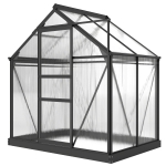 Outsunny Serre de jardin polycarbonate 190 x 132 x 201 cm résistant aux UV 30+ fondation renforcé gouttière gris