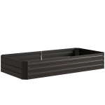 Outsunny Rectangular galvanized steel raised garden bed with trellises for tomatoes and climbing plants 180 x 90 x 29.5 cm