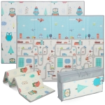 AIYAPLAY Baby-Spielmatte, Tiermuster, Schaumstoff, 1,5 cm dicke Polsterung, rutschfest