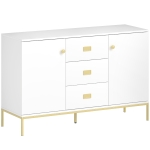 HOMCOM Modern White and Gold Sideboard
