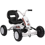 AIYAPLAY Kids Pedal Go Kart with Steel Frame, Sporty Design, for Ages 2-5 Years, White