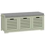 HOMCOM 3-Drawer Shoe Storage Bench - Green