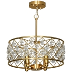HOMCOM 51 Crystallite Four-Bulb Chandelier - Gold-Tone